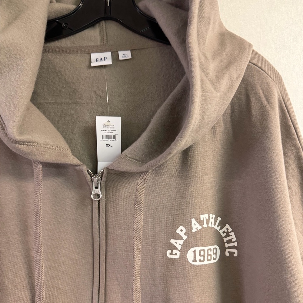 NWT Gap Athletic Dept Taupe Hoodie Size XXL - Picture 3 of 5